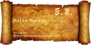 Balla Marion névjegykártya
